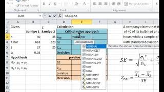 Hypothesis test(Two sample means using Excel ||Ep-22|| ft.Nirmal Bajracharya