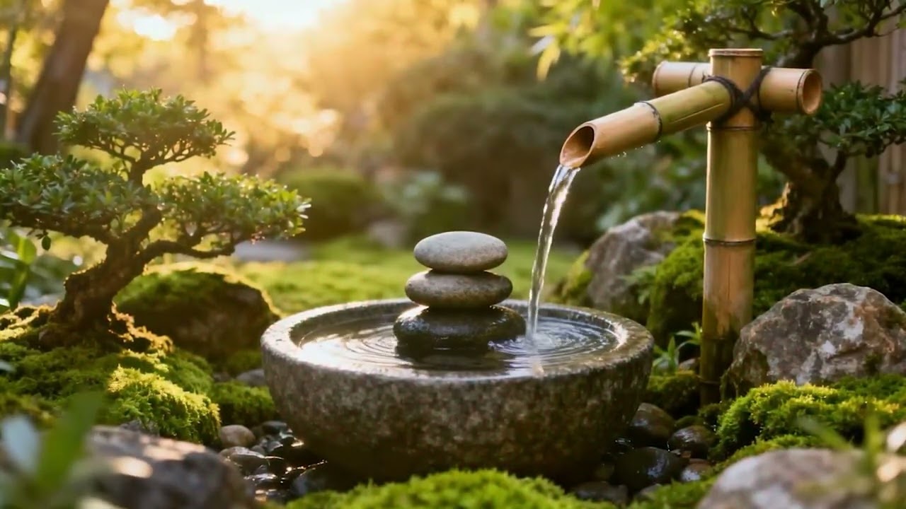 Peaceful Bamboo Fountain 🌿 Relaxing Nature Sounds