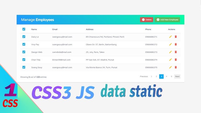 Bootstrap CRUD Data Table for Database with Modal Form | Data Static CSS3 - YouTube bootstrap-crud-data-table-for-database-with-modal-form-data-static-css3-youtube