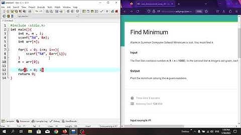 "Find minimum" in C programming language. #Eolymp problem 5328 .
