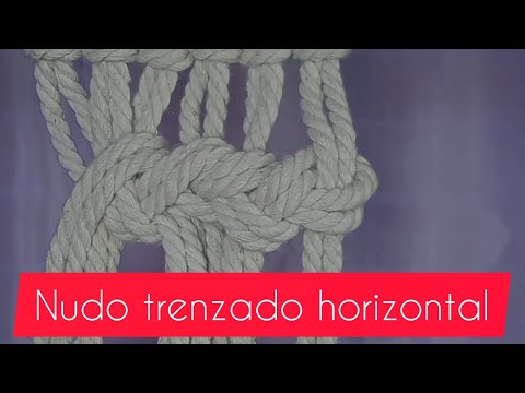 Nudo trenzado horizontal en Macramé