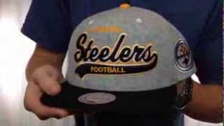 Steelers '2T TAILSWEEPER STRAPBACK' Grey-Black Hat by Mitchell & Ness