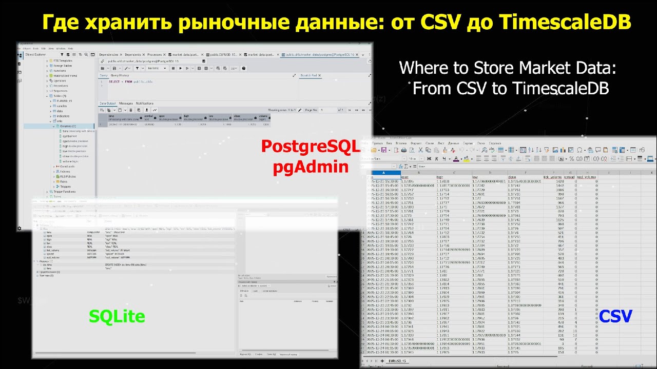Где хранить рыночные данные: от CSV до TimescaleDB