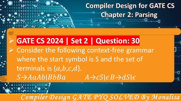 GATE CS 2024 | Set 2 | Question: 30 Consider the following context-free grammar where the start