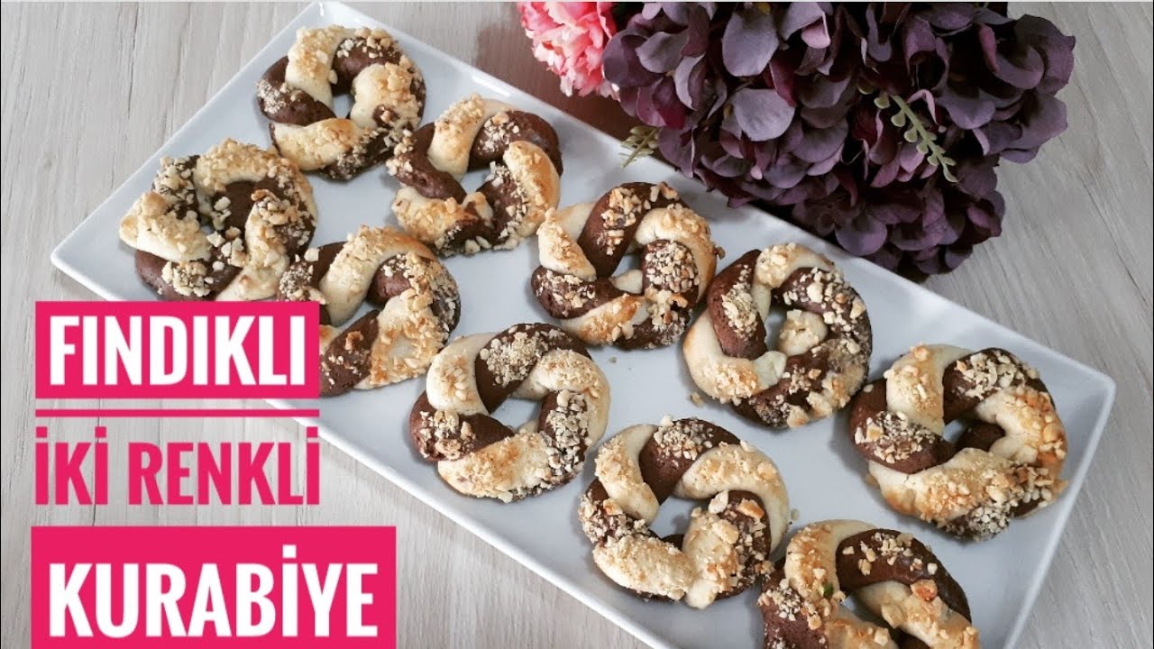 İki renkli kurabiye tarifi 💯 Ağızda dağılan fındıklı kurabiye yapımı💯