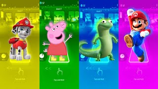 Marshall 🆚 Pappe pig 🆚 Tom Lizard 🆚 Mario 🪩 Tiles Hop edm rush 