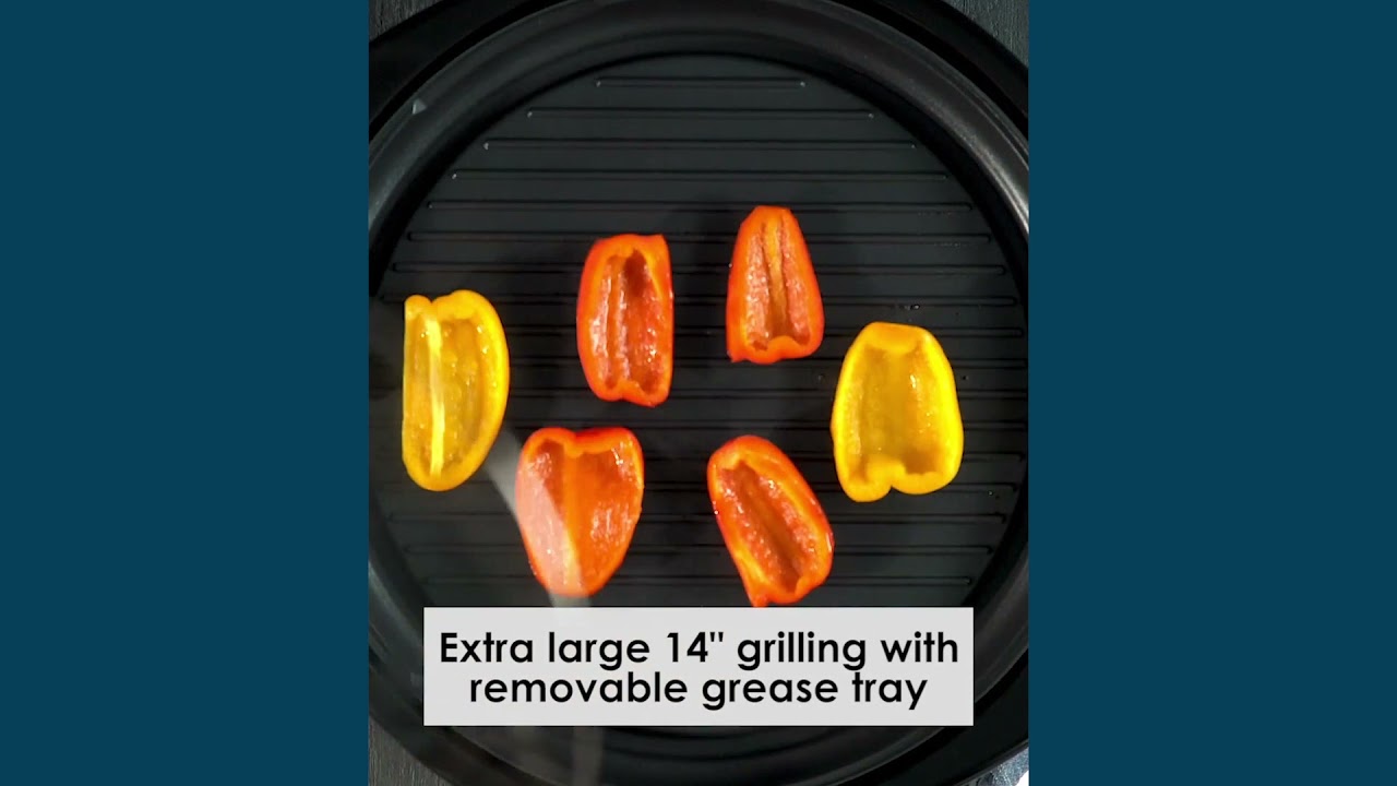 Elite Gourmet 14 Round Indoor Grill with Glass Lid YouTube