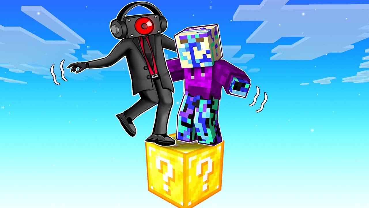 LOCKED on ONE LUCKY BLOCK With SPEAKER MAN!