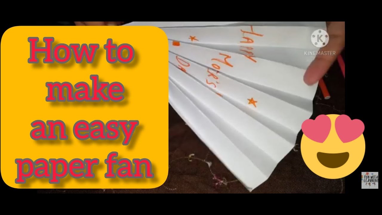 :HOW TO MAKE A VERY EASY PAPER FAN ? :) @FunWithLearningByMissA [PAPER ORIGAMI ] :)  