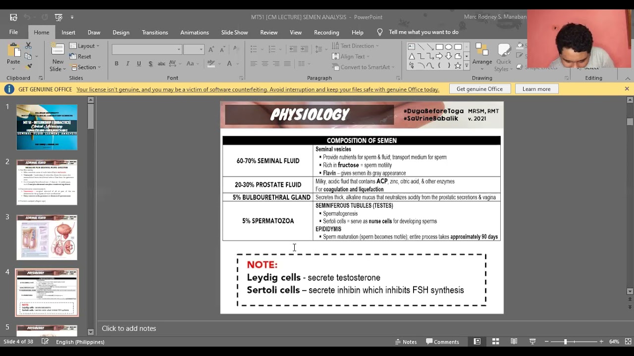 MT 51: Didactics | Clinical Microscopy Review (Semen Analysis & Fecalysis Part 1)