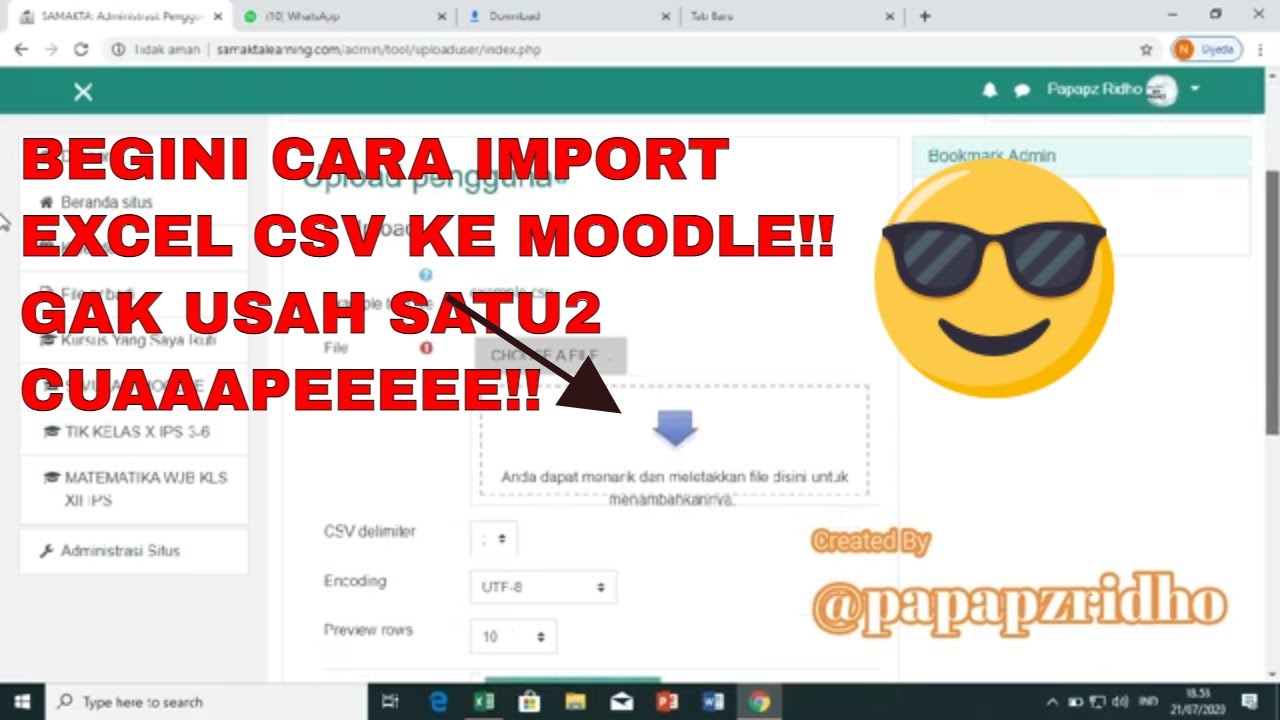 Cara Input Data Siswa Upload Ke Moodle - YouTube