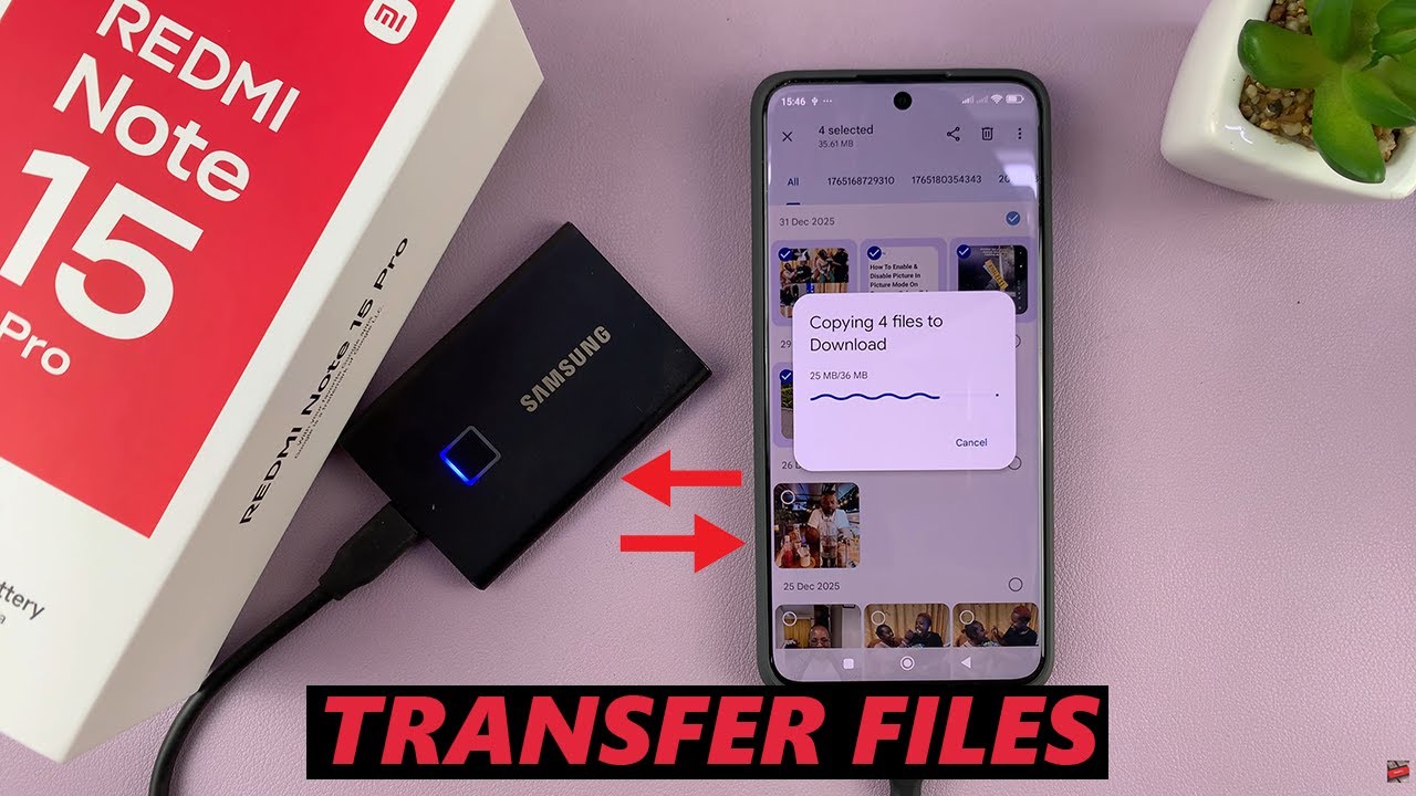 Как передавать файлы, фотографии и видео между внешним USB-устройством и Redmi Note 15 Pro