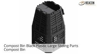 Compost Bin Black Plastic Large Sliding Parts Compost Bin