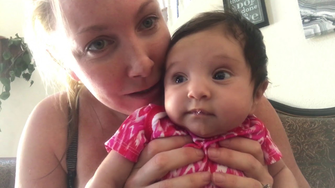 Squeaky toy hiccups- funny mom plays with adorably cute baby and baby gets hilarious squeaky hiccups