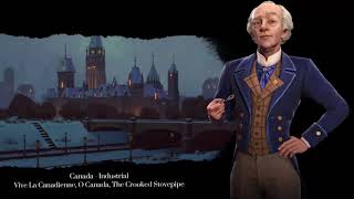 Civilization VI - Canada Theme Complete: Vive La Canadienne, O Canada, The Crooked Stovepipe.