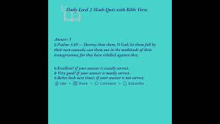 Level 2 Daily Math Quiz With Bible Verse 5Q Mar 03 2026