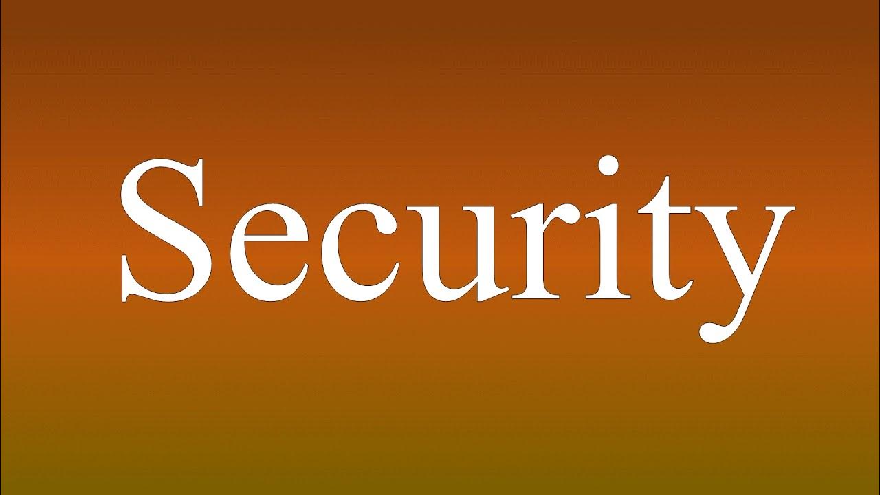 Security meaning