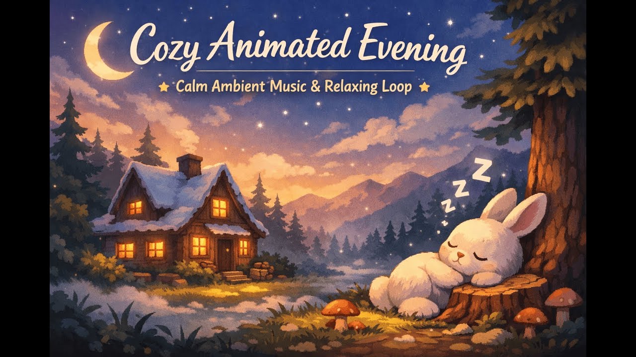Cozy Animated Evening 🌙 Calm Ambient Music & Gentle Loop for Relaxation 