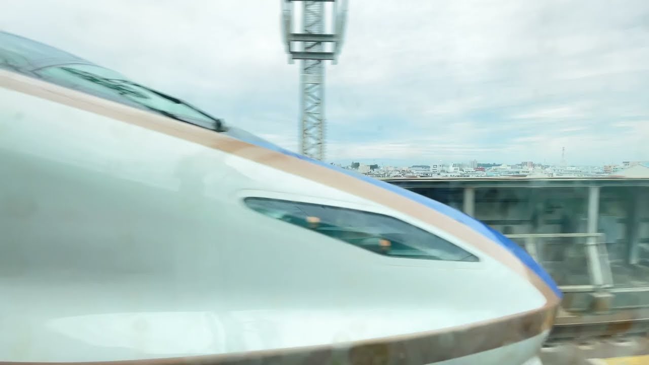 東北新幹線 団体臨時列車と北陸新幹線 並走シーン