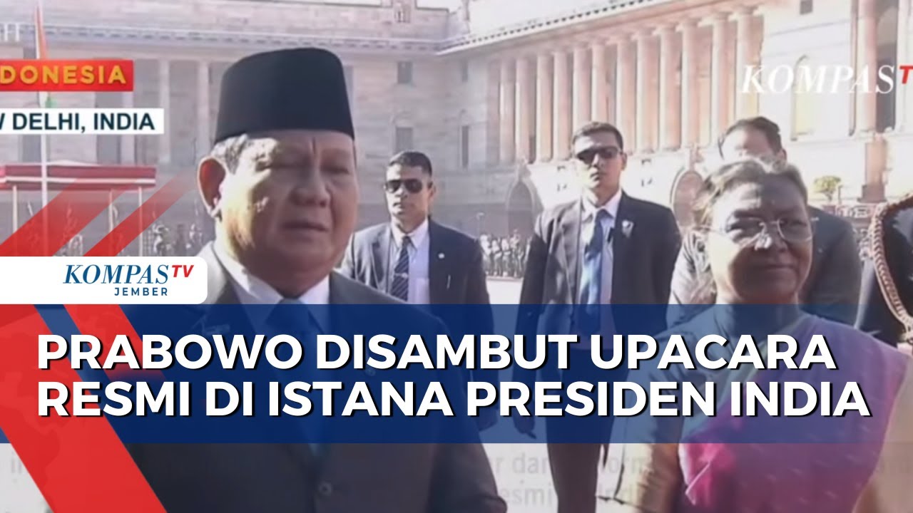 Prabowo Disambut Upacara Resmi Di Istana Presiden India