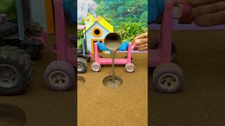 😱 Real Working Mini Tractor Making Cement Pillar | Amazing DIY Construction Machine 🚜 #shorts