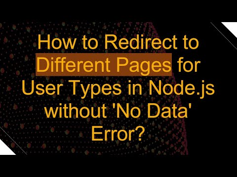 How to Redirect to Different Pages for User Types in Node.js without 'No Data' Error?
