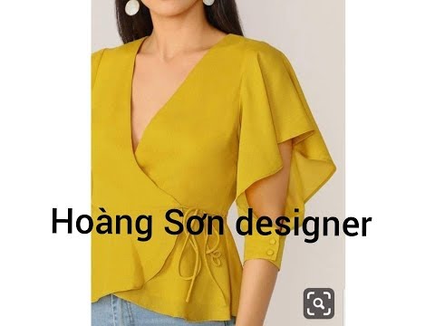 dạy cắt may cơ bản: hướng dẫn cách cắt áo theo mẫu cổ tim tay cánh tiên|Hoàng Sơn designer