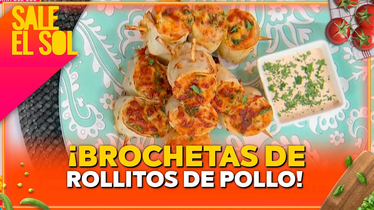 Receta de brochetas de rollitos de pollo con Gaby Ramírez, Mau Mancera y la chef Ingrid Ramos