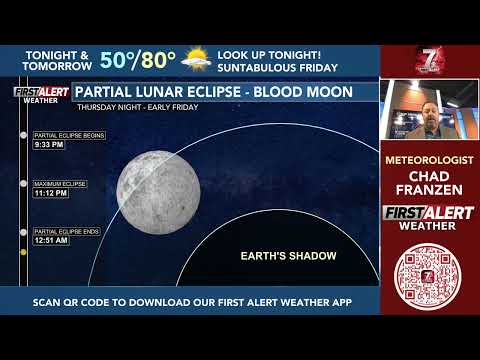 Partial lunar eclipse and blood moon visible tonight over Wisconsin
