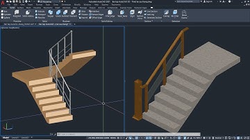 AutoCAD 3D | Vẽ cầu thang nhà phố