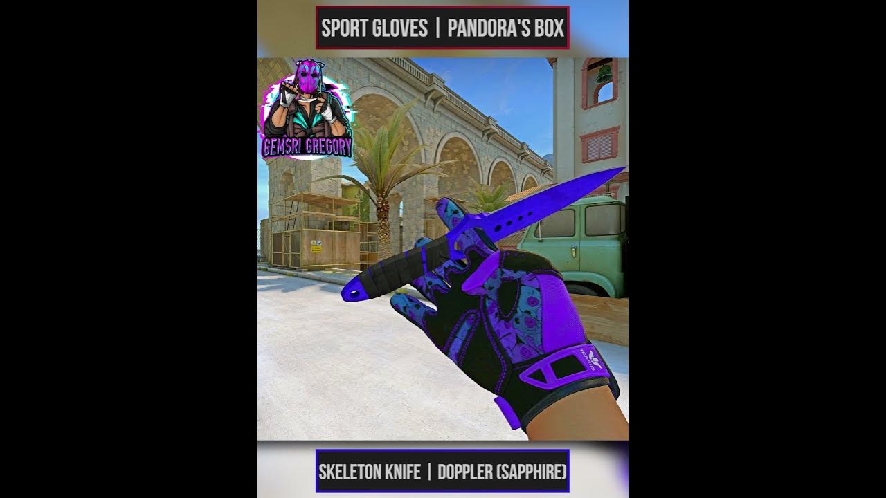 Skeleton Knife Doppler (Sapphire) + Sport Gloves Pandora's Box