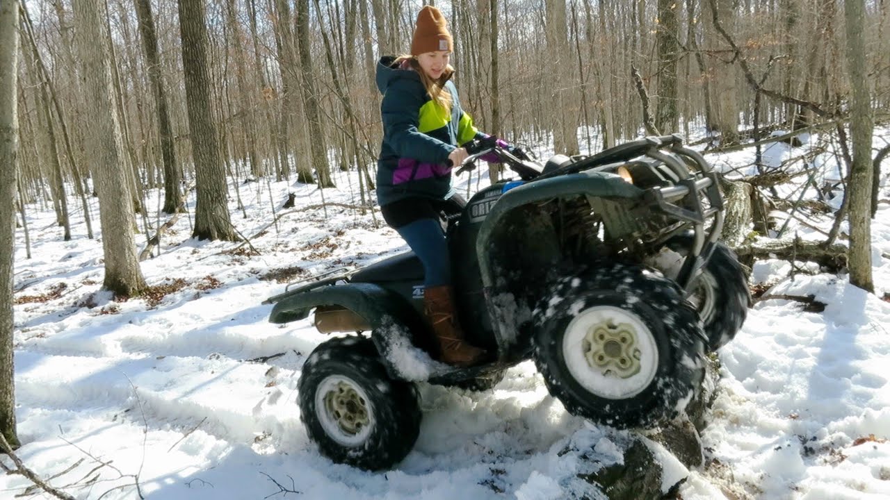 ATV Ride / Cutting Hole In Ice - Vlog #28