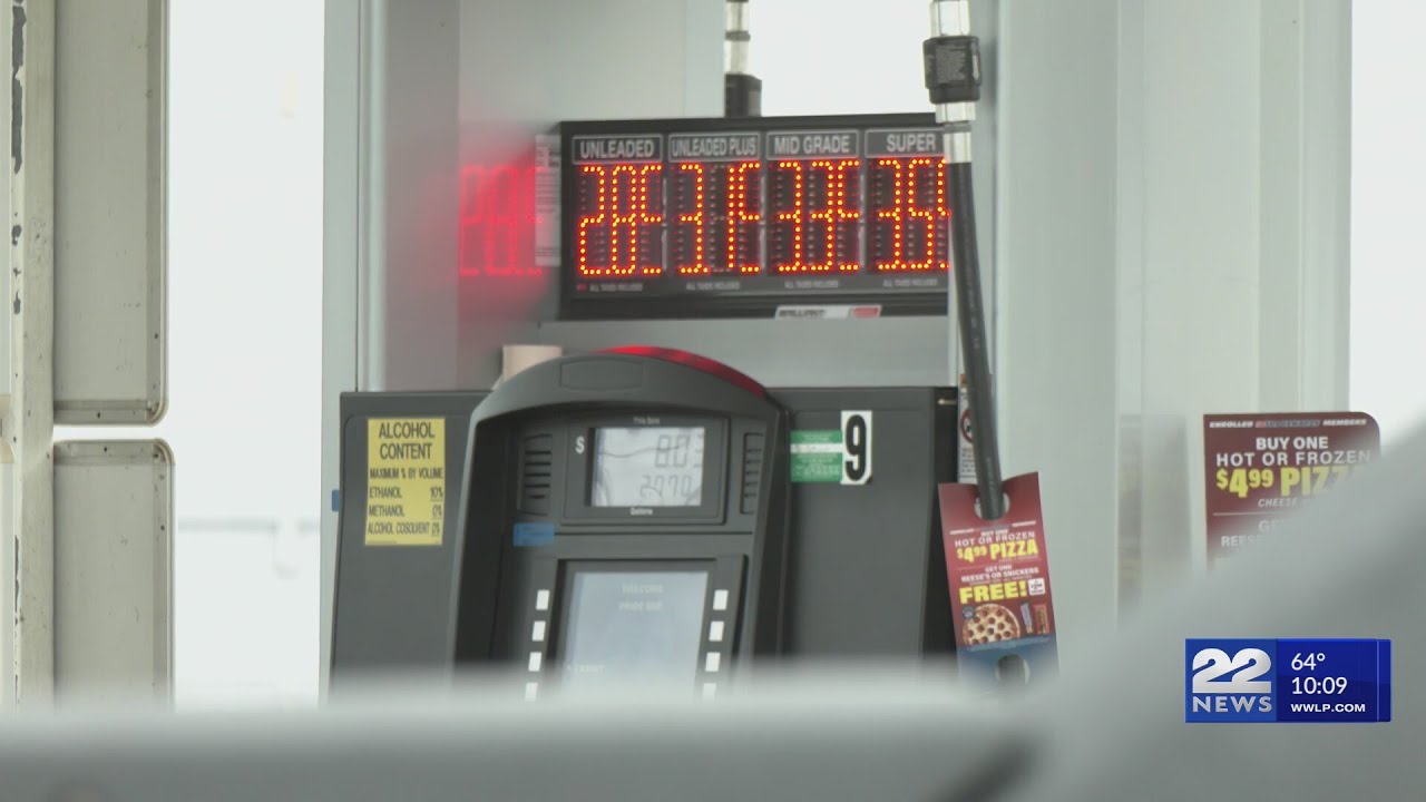Gas prices fall below $3 per gallon in western Massachusetts - YouTube