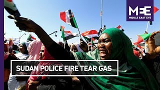 Police in Sudan use tear gas against protesters