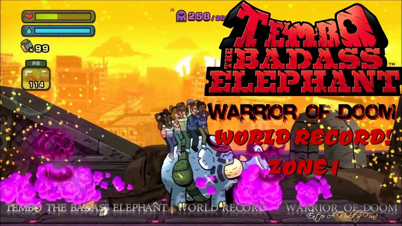 WORLD RECORD! | Tembo The Badass Elephant | Zone 1: Shell City | 100% Guide