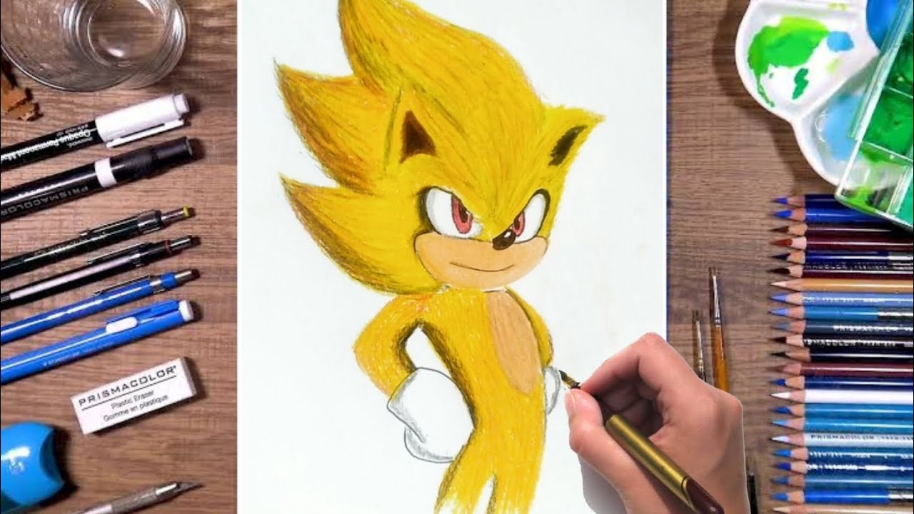 How to draw super sonic | YT studio Art tutorial - YouTube