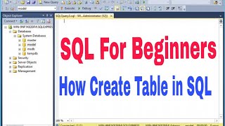 How to create Database in Sql, How to Create table in Sql server,insert update, delete, step by step