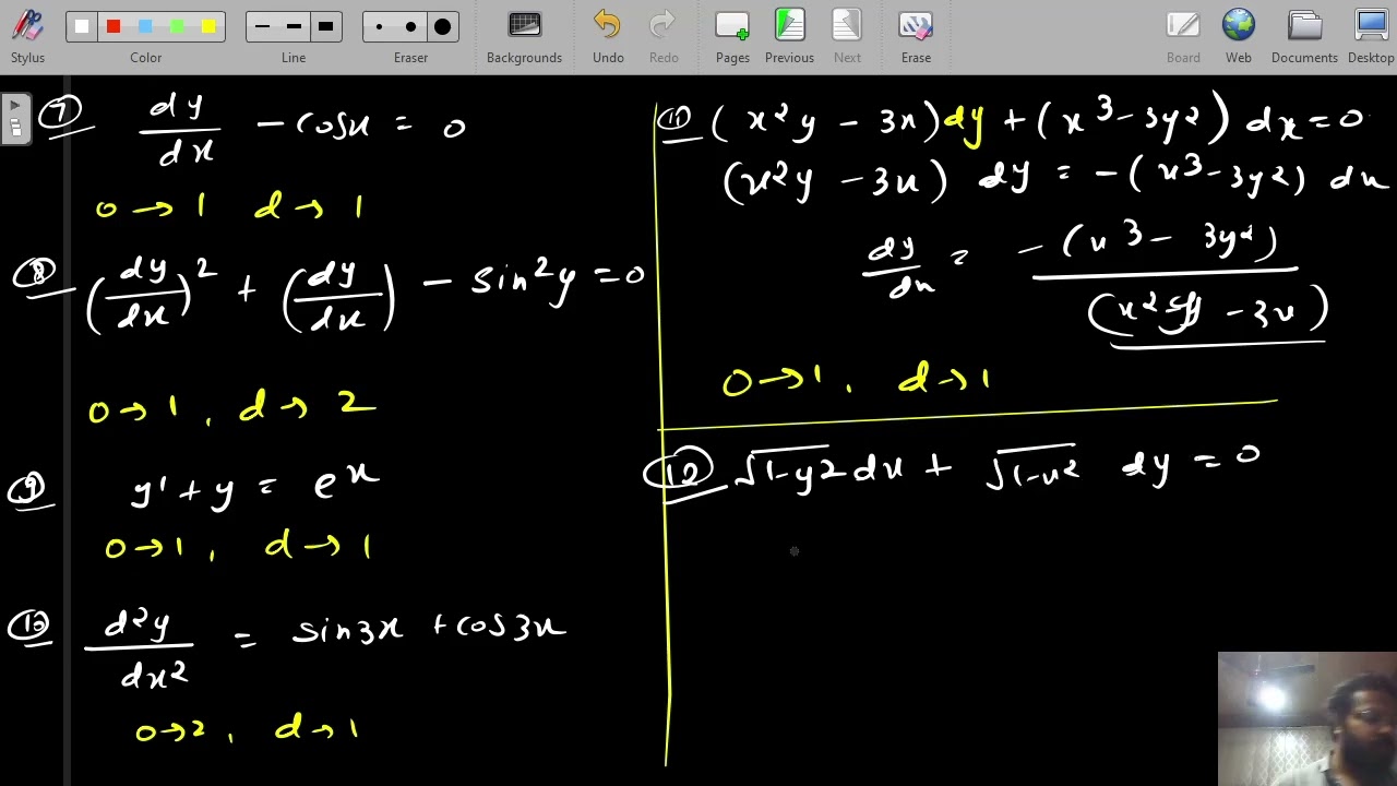 3. ODE Ordinary Differential Equations | order & degree explained in detail by Yadavan 