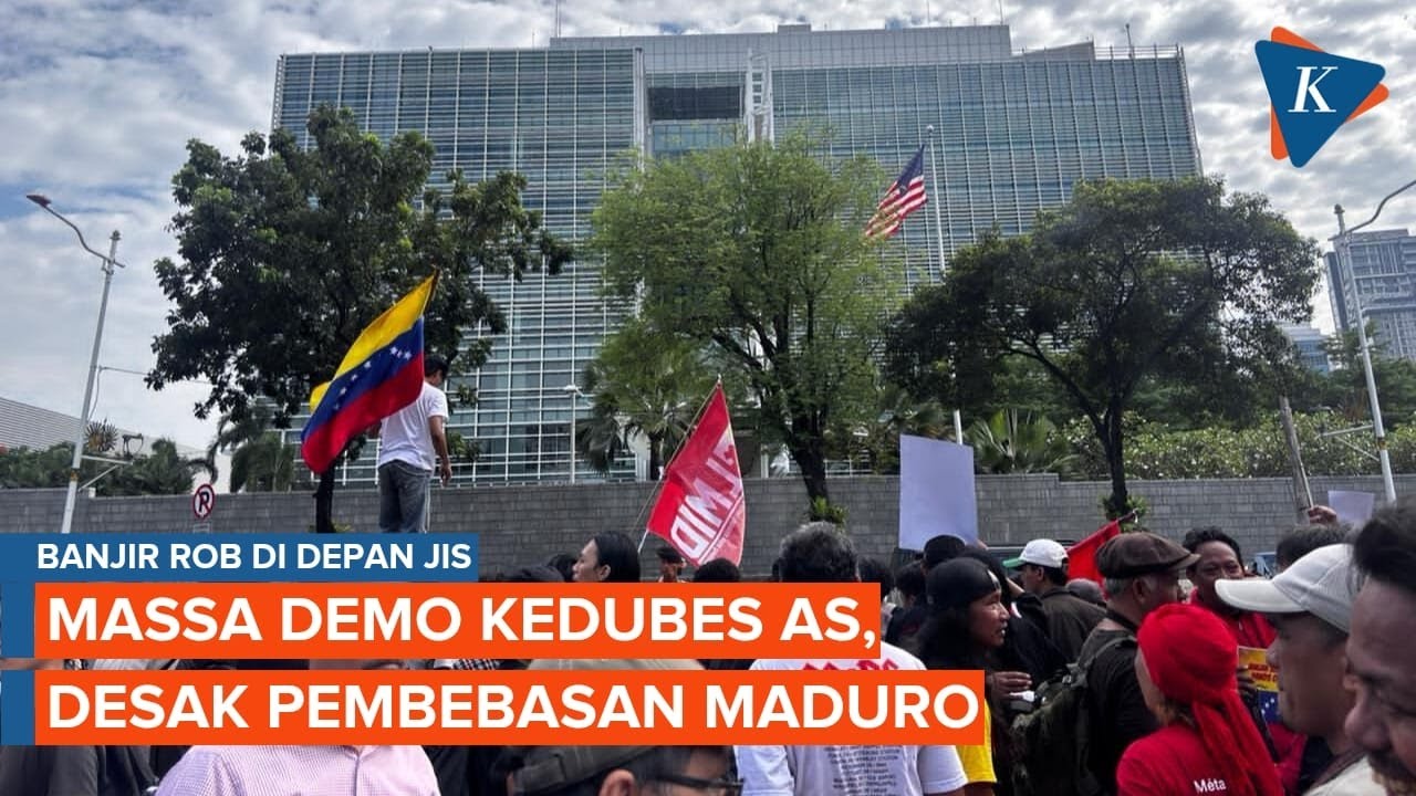 Massa Demo Kedubes AS di Jakarta, Tuntut Presiden Venezuela Maduro Dibebaskan