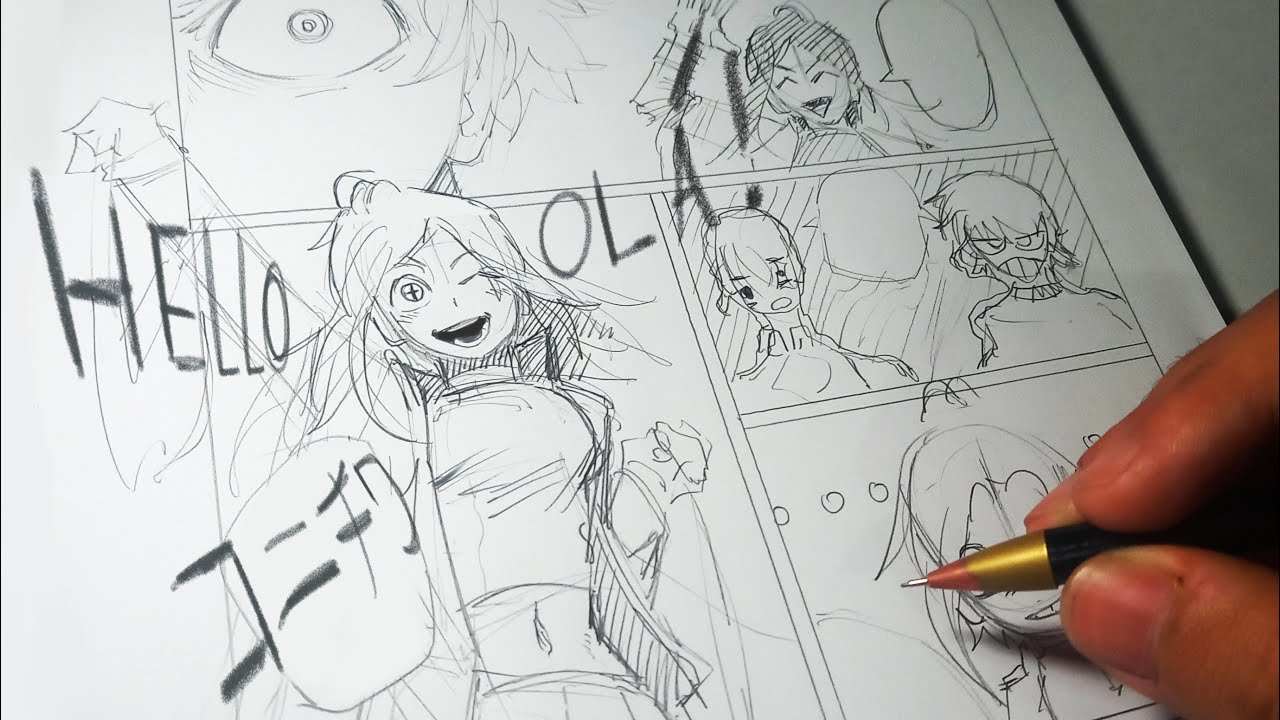 Processo de criação de uma página de mangá