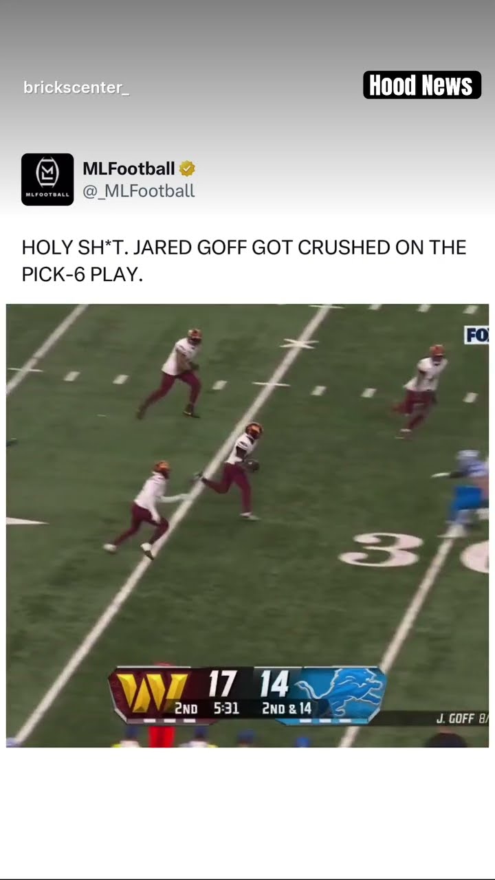 He got crushed #hoodnews #jaredgoff #detroitlions #NFL #football #sports #viralvideo #omg #how #wow