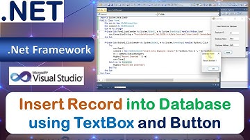 Insert Record into Database using TextBox and Button | Database Connectivity | ADO.NET | VB.NET