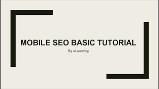 Mobile SEO | SEO | Mobile Search Engine Optimization | Mobile SEO for beginners