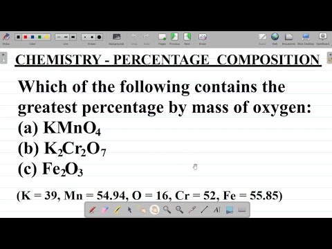 CHEMISTRY - PERCENTAGE COMPOSITION OF ELEMENTS IN COMPOUNDS 3: Chemistry Test Question and Solution.