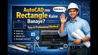 AutoCAD Complete Rectangle Tutorial in Hindi | Units, Limits, ORTHO & 4 Methods | Civil Quiz Master