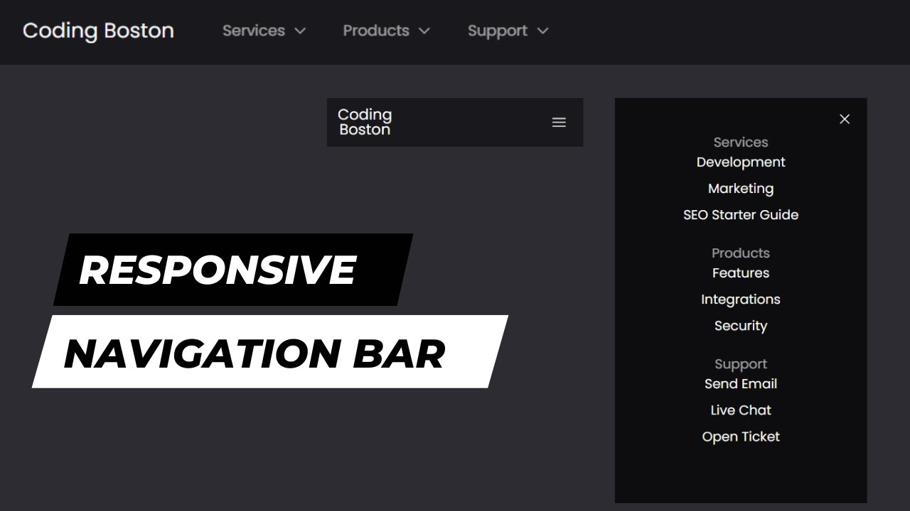 How To Make Responsive Navigation Bar Using Only HTML and CSS With ...