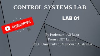Week 1 -- Lab 1 || Control System Lab