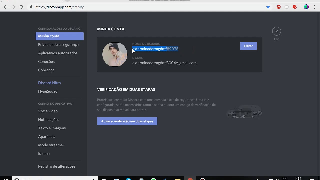 como saber o seu nick do discord/para inisiantes. YouTube