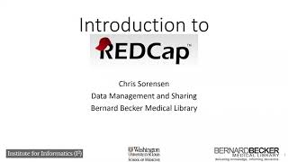 Webinar: Introduction to Redcap