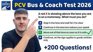 DVSA Bus & Coach PCV Theory Test 2026 — 200 Questions & Answers | UK Practice Test